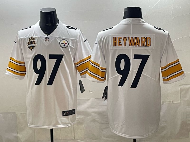 Men 2026 Pittsburgh Steelers #97 Heyward White 2th generations Nike Limited NFL Jersey style 01->pittsburgh steelers->NFL Jersey